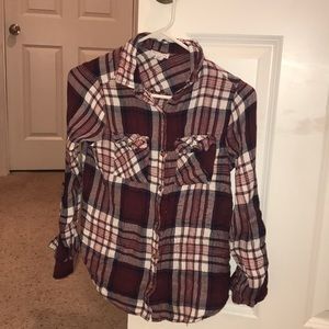Plaid maroon flannel